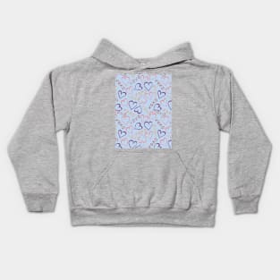 Love Hearts, XOXO - Blue Kids Hoodie